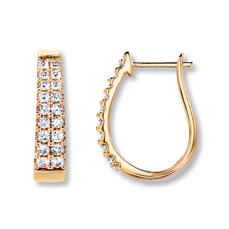 14K Yellow Gold Hoop earrings custom jewelry manufacturers china